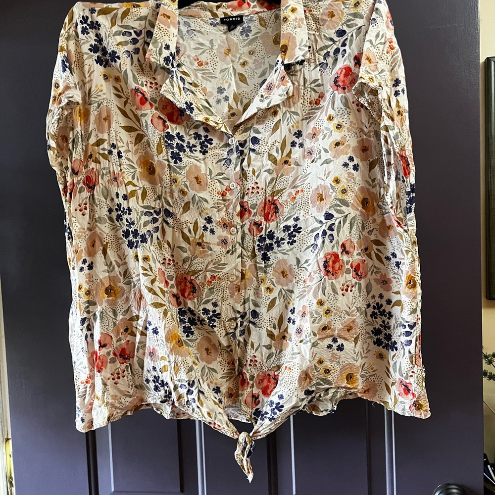Floral Button-Up Blouse